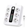 Удлинитель электрический Power Socket BKL-11, 2.0м, 6 розеток, Type-C, 1 USB QC3.0, 4 USB 3,4A, выключатель, PD20W, цвет: белый