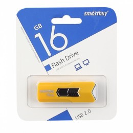 Флеш-накопитель 16Gb SmartBuy Stream, USB 2.0, пластик, жёлтый