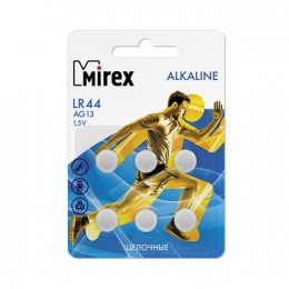 Батарейка Mirex G12-LR43-6BL Alkaline, 1.5B, (6/216/648)