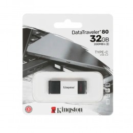 Флеш-накопитель 32Gb Kingston DataTraveler 80 DT80, USB 3.0, OTG, Type-C