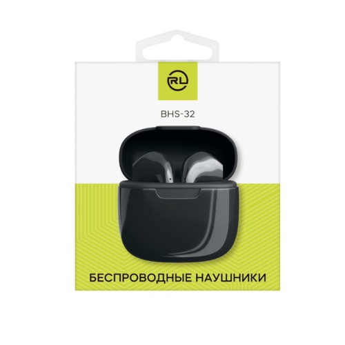 Наушники внутриканальные без бренда BHS - 32, RL, Bluetooth, TWS, цвет: чёрный, (арт.1)