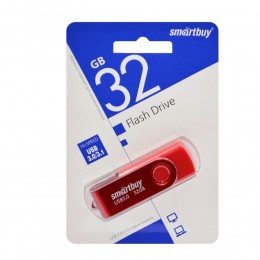 Флеш-накопитель 32Gb SmartBuy Twist, USB 2.0, пластик, красный