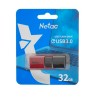 Флеш-накопитель 32Gb Netac U182, USB 3.0, пластик, чёрный, красный