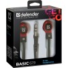 Наушники внутриканальные Defender 619, Basic, кабель 1.2м, цвет: чёрный