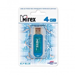 Флеш-накопитель 4Gb Mirex ELF, USB 2.0, пластик, синий