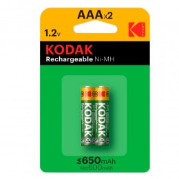 Аккумулятор AAA Kodak, HR03-2BL, 650mAh, (2/20/240), 2шт