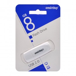 Флеш-накопитель 8Gb SmartBuy Scout, USB 2.0, пластик, белый