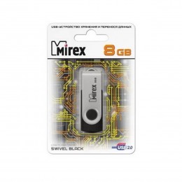 Флеш-накопитель 8Gb Mirex SWIVEL, USB 2.0, пластик, чёрный