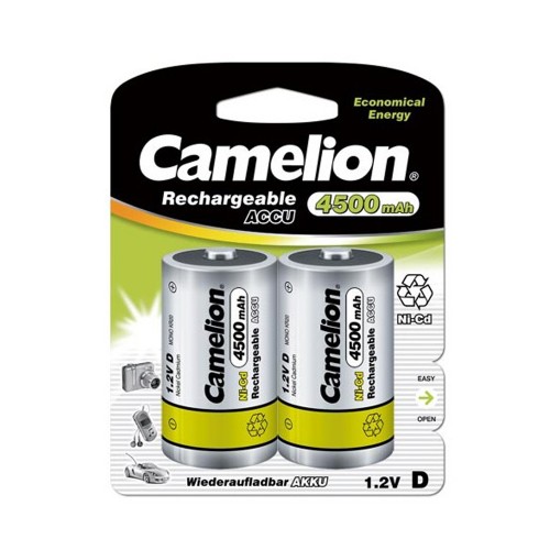 Аккумулятор D Camelion, R20-2BL, 4500mAh, (2/12/120)