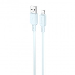 Кабель USB - 8 pin Borofone BX94 Crystal Color, 1.0м, 2.4A, цвет: голубой
