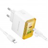 Блок питания сетевой USB, Type-C Borofone BAS32A, Treasure, 5V, 3.0A, 30Вт, PD, QC 3.0, кабель Type-C, 8-pin, 1.0м, цвет: белый