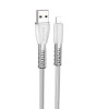 Кабель USB - 8 pin Borofone BU31 Clear shadow, 1.0м, 2.4A, цвет: серебряный