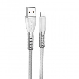 Кабель USB - 8 pin Borofone BU31 Clear shadow, 1.0м, 2.4A, цвет: серебряный