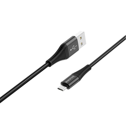 Кабель USB - микро USB Borofone BX29 Endurant, 1.0м, 2.4A, цвет: чёрный