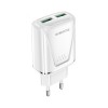 Блок питания Borofone BA54A 2 USB, 18Вт, QC3.0, белый
