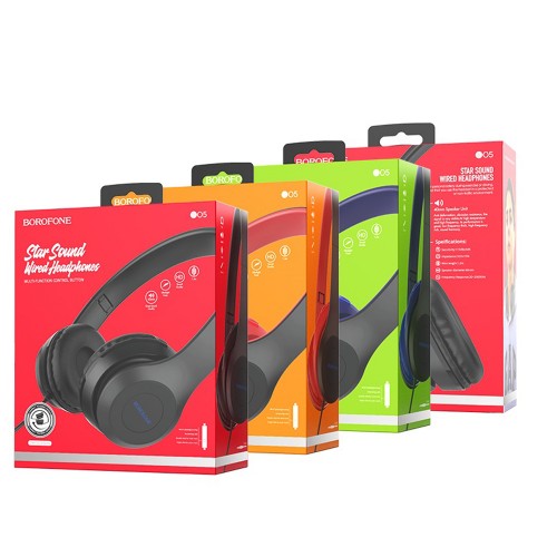 Наушники Borofone BO5 Star Sound, Jack 3.5мм, красные
