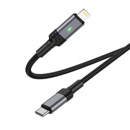 Кабель 8 pin - Type-C Borofone BU30 Lynk, 1.2м, 20Вт, цвет: чёрный
