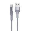 Кабель USB - микро USB Borofone BX21 Outstanding, 1.0м, круглый, 2.4A, ткань, цвет: серый