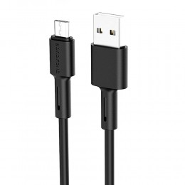 Кабель USB - микро USB Borofone BX31 Soft, 1.0м, 5.0A, цвет: чёрный