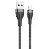 Кабель USB - 8 pin Borofone BX61 Source, 1.0м, 2.4A, цвет: чёрный