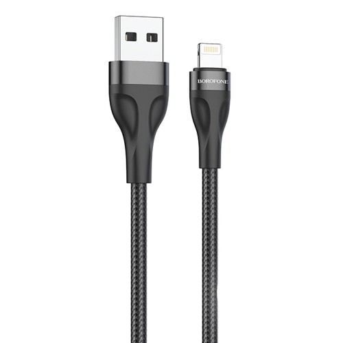 Кабель USB - 8 pin Borofone BX61 Source, 1.0м, 2.4A, цвет: чёрный