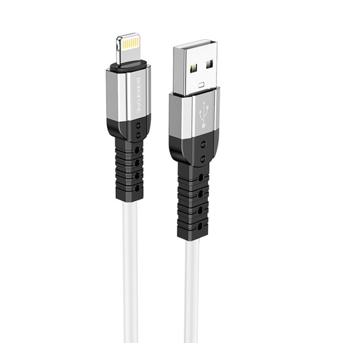 Кабель USB - 8 pin Borofone BX64, 1.0м, 2.4A, цвет: белый