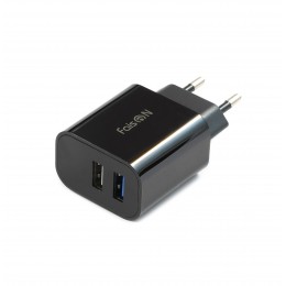 Блок питания сетевой 2 USB FaisON C-27, Serve, 2400mA, цвет: чёрный