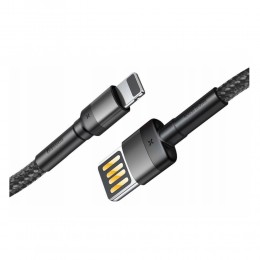 Кабель USB - 8 pin Baseus Cafule (special edition), 1.0м, 2.4A, цвет: серый, чёрная вставка