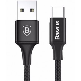 Кабель USB - микро USB Baseus CAMYW-B01 Yiven, 1.5м, круглый, 2A, ткань, в переплёте, цвет: чёрный