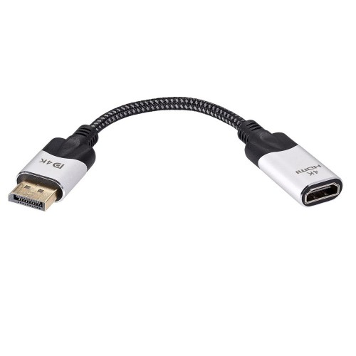 Адаптер DisplayPort(m) - HDMI(f) VCOM CG621M, 0.15м, для монитора, телевизора, 4K@60Hz, цвет: серый