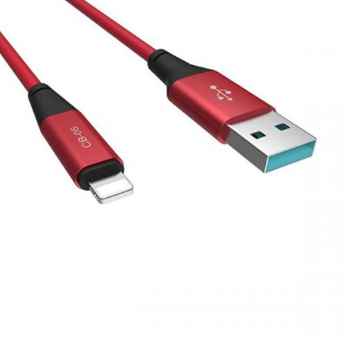 Кабель USB - 8 pin Celebrat CB-05i, 1.2м, круглый, 2.4A, ткань, цвет: красный