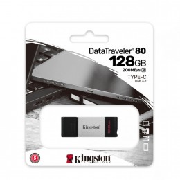 Флеш-накопитель 128Gb Kingston DataTraveler 80 DT80, USB 3.0, OTG, Type-C