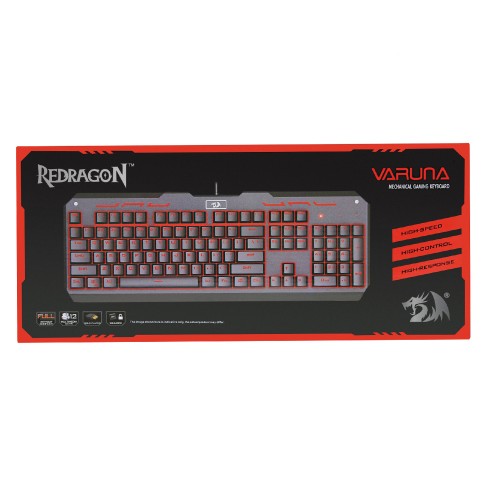 Клавиатура механическая Defender, Redragon Varuna, 1.8 м, чёрная
