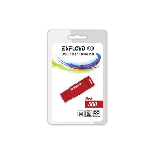 Флеш-накопитель 8Gb Exployd 560, USB 2.0, пластик, красный