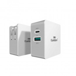 Блок питания сетевой 1 USB, Type-C Earldom ES-KC19, 2400mAh, QC3.0, цвет: белый