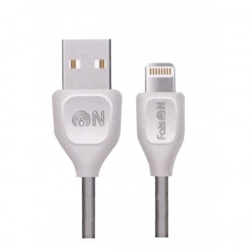 Блок питания сетевой 2 USB FaisON HC73A, Glorious, 2400mA, кабель 8 pin, цвет: белый