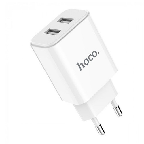 Блок питания сетевой 2 USB HOCO C62A, Victoria, 2100mA, цвет: белый