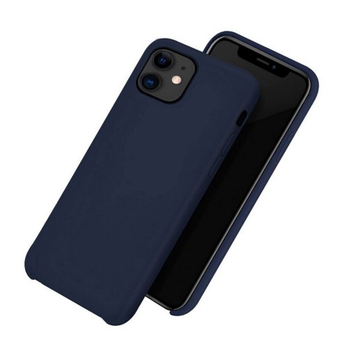 Чехол силиконовый HOCO для APPLE iPhone 12 Mini, Pure Series Case , тонкий, непрозрачный, глянцевый, цвет: синий