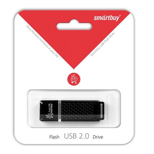 Флеш-накопитель 4Gb SmartBuy Quartz series, USB 2.0, чёрный