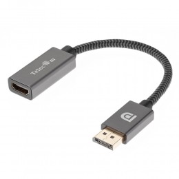 Переходник DisplayPort(m) - HDMI(f) TELECOM TA560, 0.2м, 4k, 60Гц, цвет: серый