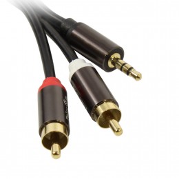 Кабель Jack 3,5mm(m) - 2xRCA(m) TELECOM TAV7183M, 1.5м, цвет: чёрный