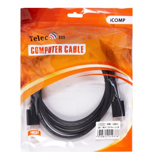 Кабель HDMI(m) - HDMI(m) TELECOM TCG215F, 2.0м, цвет: чёрный