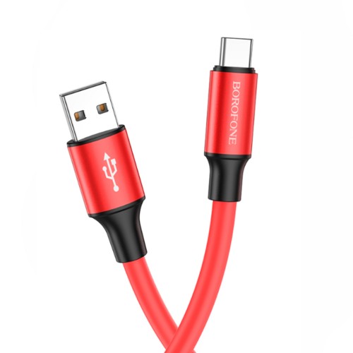 Кабель USB - Type-C Borofone BX82 Bountiful, 1.0м, 3.0A, цвет: красный