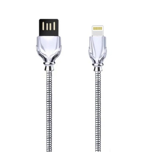 Кабель USB - 8 pin Earldom EC-027, 1.2м, круглый, 3.0A, силикон, цвет: серебряный