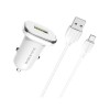 Блок питания автомобильный Borofone BZ12A, 1 USB, 3000mA, QC3.0, белый