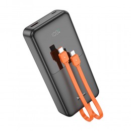 Аккумулятор внешний HOCO J119A, Sharp charger, 20000mAh, PD20W, кабель 8 pin, Type-C, цвет: чёрный