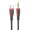 Кабель AUX Type-C(m) - Jack 3,5mm(m) Borofone BL14, 1.0м, чёрный
