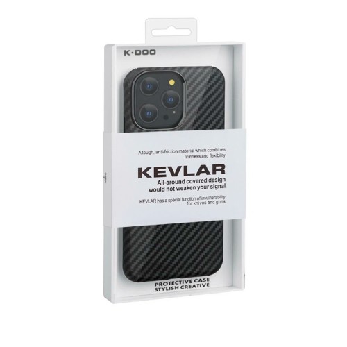 Накладка задняя K-Doo для SAMSUNG Galaxy S22 Ultra, Kevlar, под карбон, цвет: чёрный