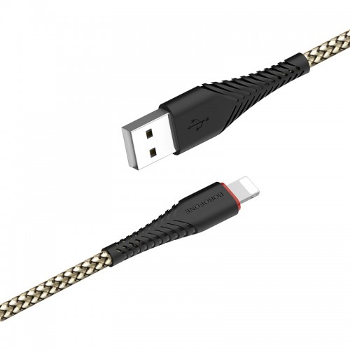 Кабель USB - 8 pin Borofone BX25 Powerful, 1.0м, 2.4A, цвет: чёрный