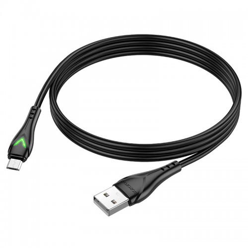 Кабель USB - микро USB Borofone BX65 Bright, 1.0м, 2.0A, цвет: чёрный